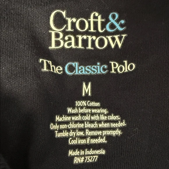 Croft & Barrow Sleeveless Polo Top Medium Navy Blue Cotton Classic - Picture 4 of 4